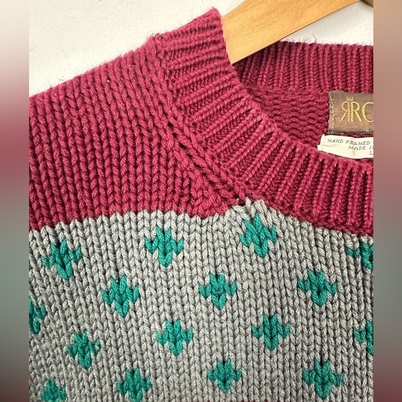 Vintage Roots Grandpa 100% Cotton Hand Framed Sweater Sz L - Picture 4 of 9